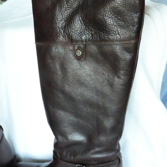 Shirley Rivet Tall Frye boots size 9 Dark Brown - Picture 2 of 4